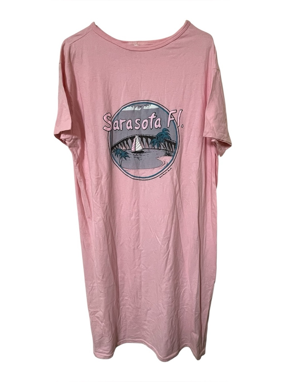 Vintage Sarasota Florida Beach Pool Coverup One Size Pink 1988 Paradise Resort